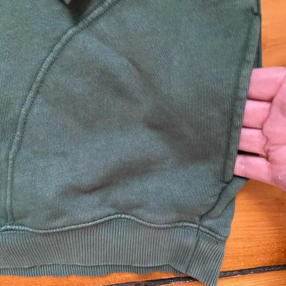 aerie Oversized Green Pullover V Neck Collared Sweatshirt Size Medium - Picture 4 of 12